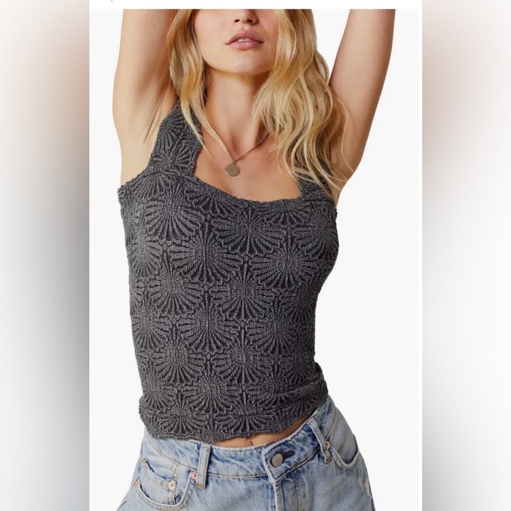 Free People Love Letter Floral Knit Camisole XS/S